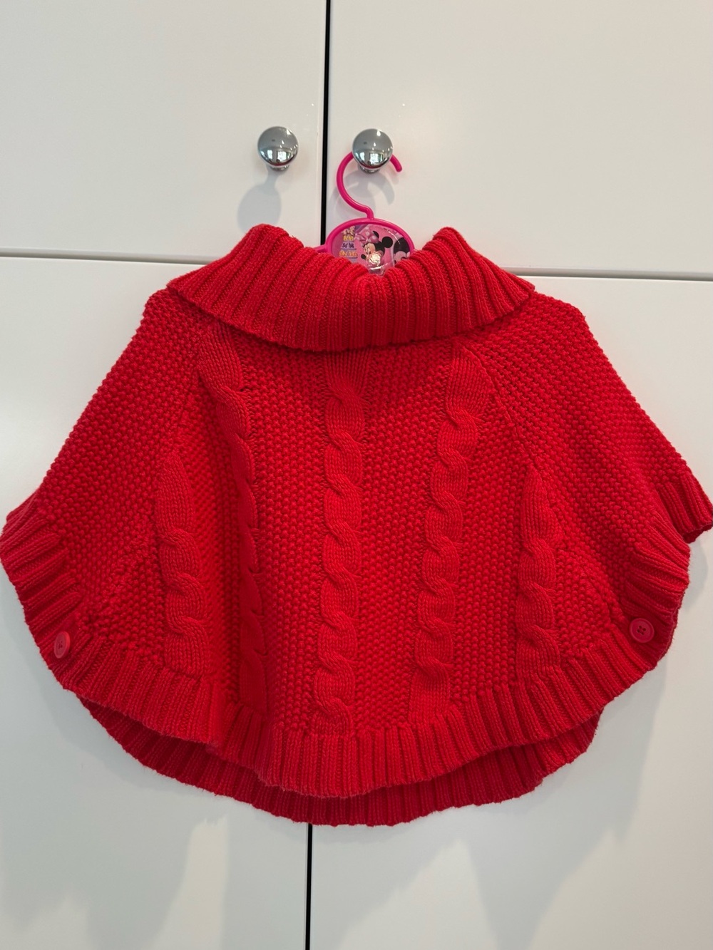 Carter's Red Cable-Knit Turtleneck Poncho